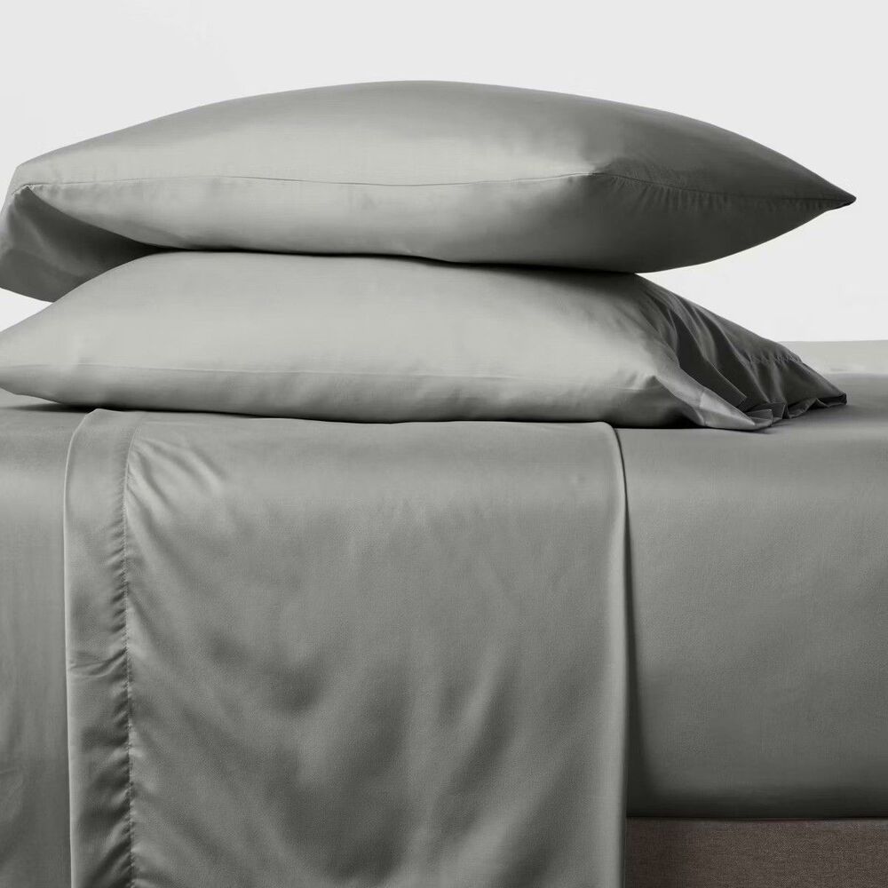 Room Essentials King Microfiber Sheet Set Gray Peached Finish OEKO-TEX